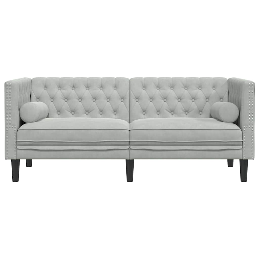 Chesterfield Sofa Other Light grey 174 x 74.5 x 70.5 cm Velvet